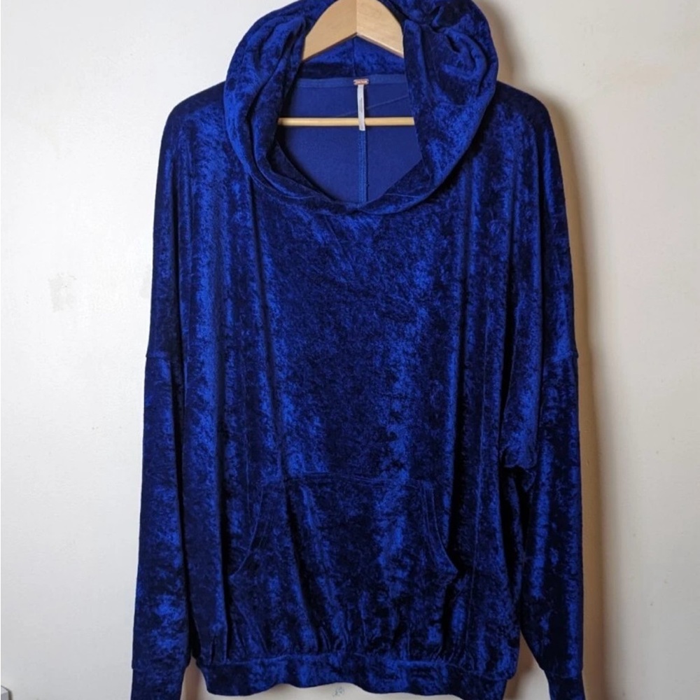 Free People Final Call Flocked Velvet Hoodie Sz XS